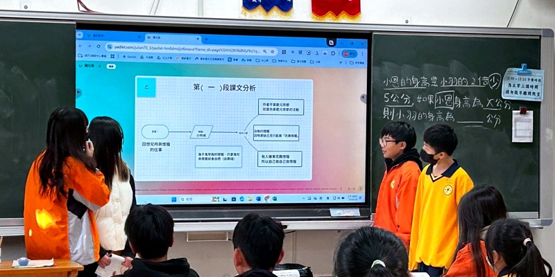 共讀走向發聲舞台──七年級〈鬧元宵〉小組報告展現學習成果