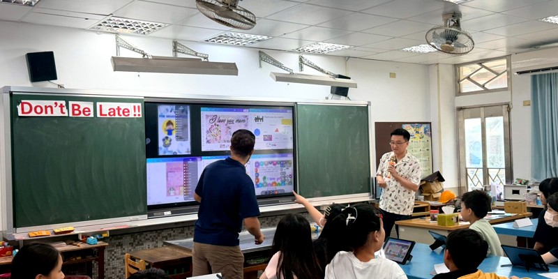 無邊記&CANVA融入藝文課　體驗電繪製作卡片