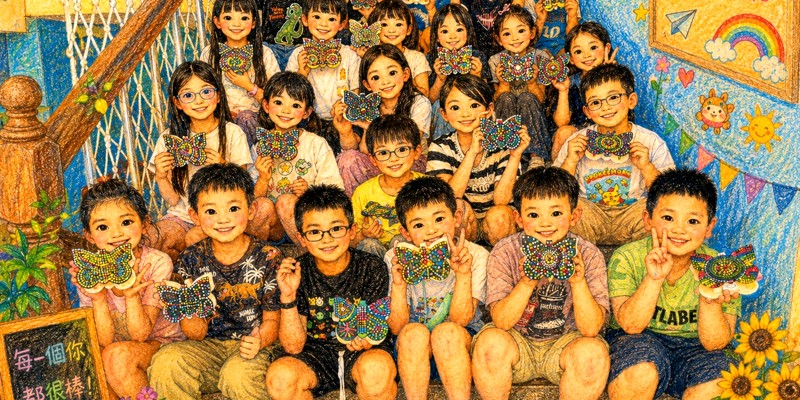 南寮國小藝術課程分享~三年級形狀魔術師：點點色彩變變變