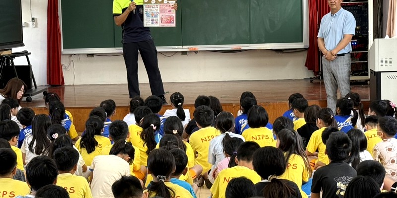 朝山分隊蒞校宣導一氧化碳防治　提升學生居家安全意識