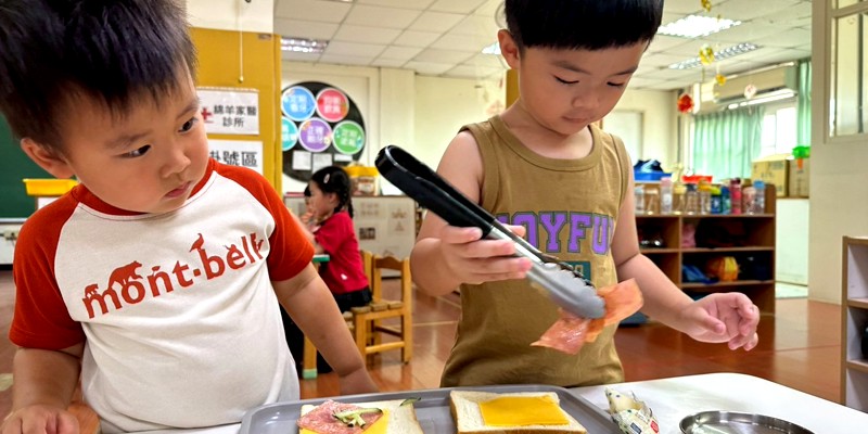 虎林附幼114學年食育教育--三明治DIY