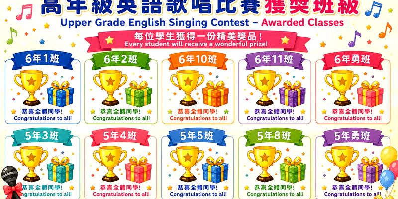 民富國小114學年度高年級英語歌唱大賽圓滿落幕~~