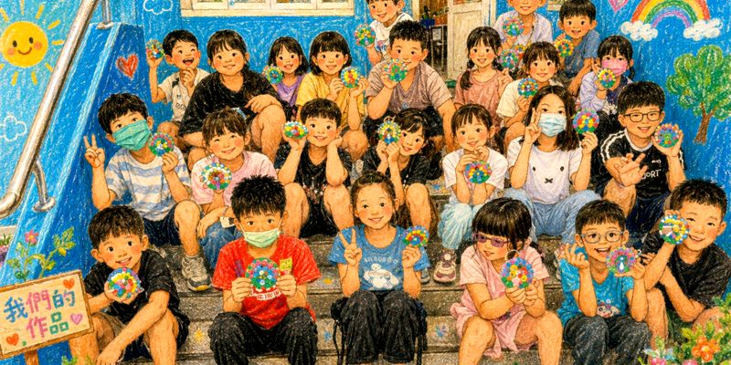南寮國小三年級藝術課~形狀魔術師：繽紛孔雀創作趣