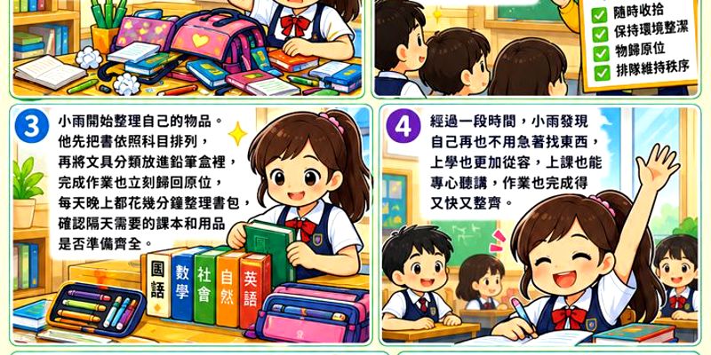 整理一個書包，也能整理出更從容的每一天！北門國小115學年度十月份品德教育「井然有序」分享