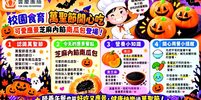 🎃🎃 免費營養午餐幸福升級！南寮國小南瓜包子迎萬聖節，讓孩子吃出幸福感！🎃